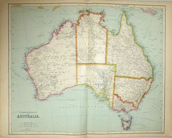 George Philip & Son., Commonwealth of Australia., antique map, old maps