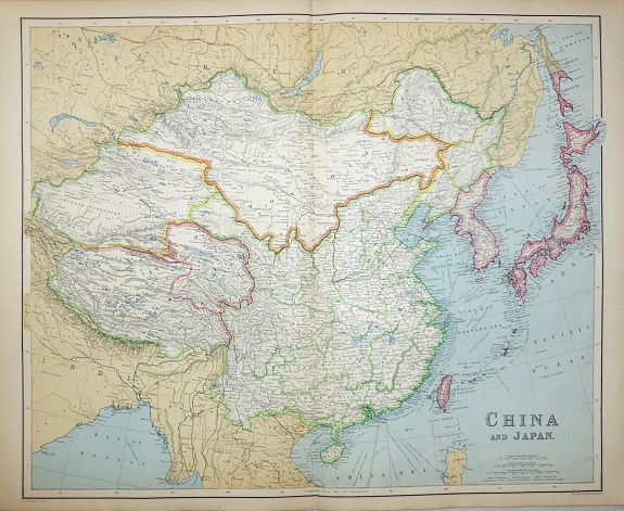 George Philip & Son., China & Japan , antique map, old maps