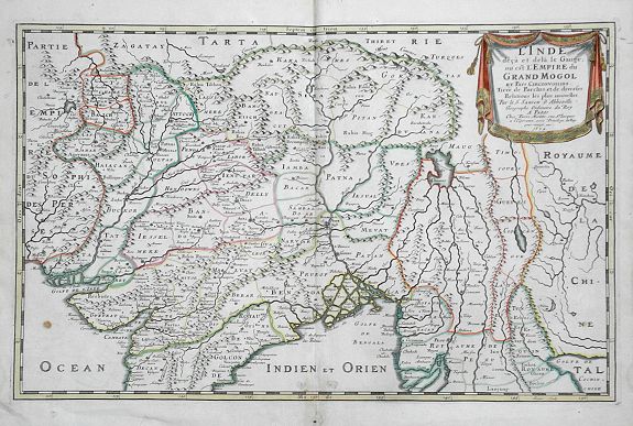 SANSON, N., L'Inde decà et dela le Gange, ou est L'Empire du Grand Mogol., antique map, old maps