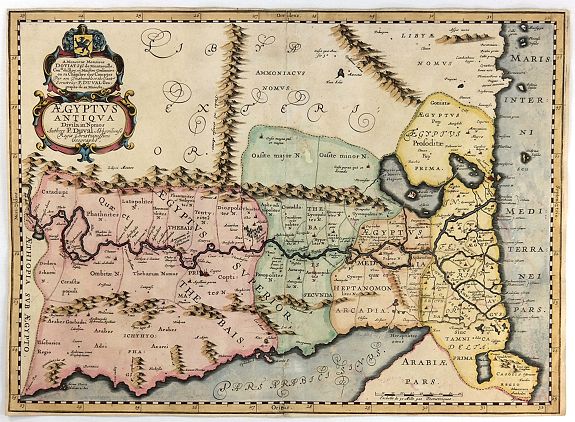 JANSSONIUS, J., Aegyptus Antiqua Divisa in Nomos., antique map, old maps