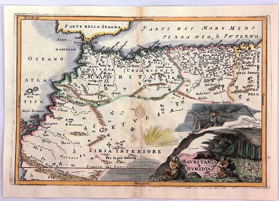 VOLTOLIN., Mauritania E Numidia., antique map, old maps