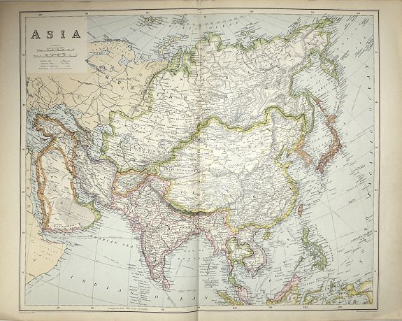 George Philip & Son., Asia, antique map, old maps