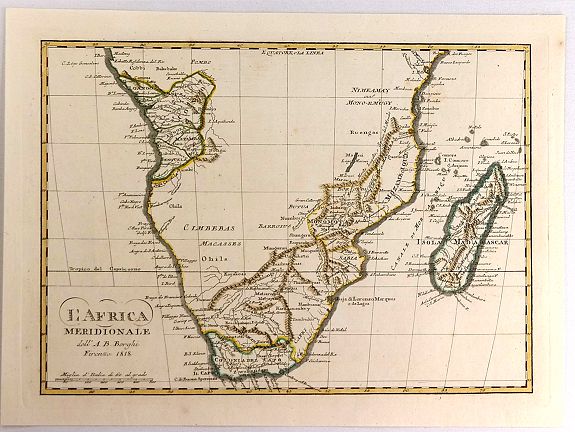 BORGHI, A., L'Africa Meridionale., antique map, old maps