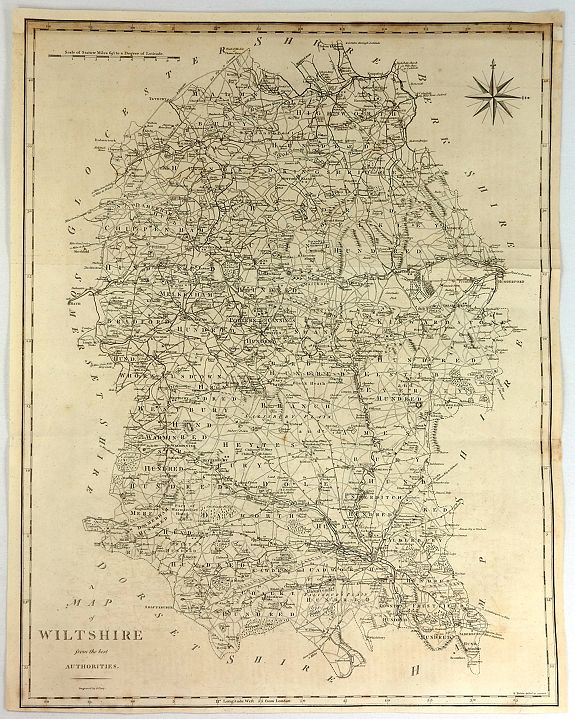 CARY, J., A Map of Wiltshire from the Best Authorities., antique map, old maps
