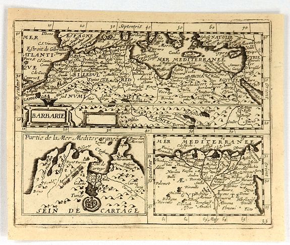 JOLLAIN, G., Barbarie., antique map, old maps
