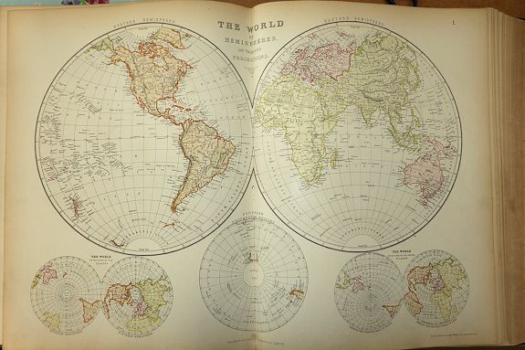 Blackie & Son. , The Comprehensive Atlas & Geography of the World 1882 Blackie & Son , antique map, old maps