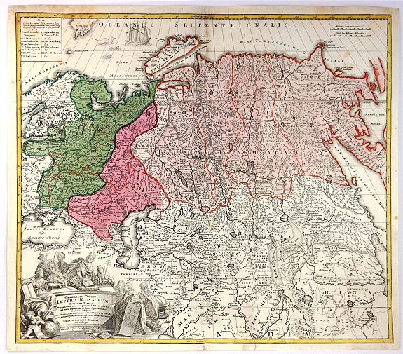 HOMANN, J., Generalis Totius Imperii Russorum Novissima Tabula., antique map, old maps