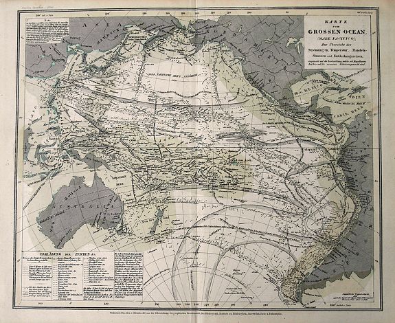 MEYER, J., Karte vom Grossen Ocean..., antique map, old maps