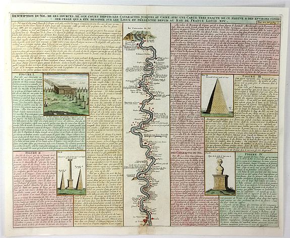 CHATELAIN, H.,, Description du Nil de Ses Sources de Son Cours Depuis les Cataractes Jusques au Caire ...., antique map, old maps