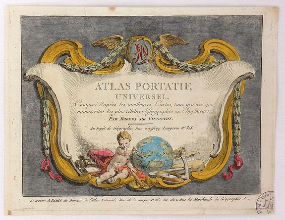 VAUGONDY, R., Title Page - Atlas Portatif Universel, antique map, old maps