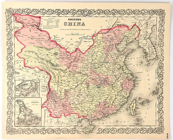 COLTON, J.H., Colton's China, antique map, old maps