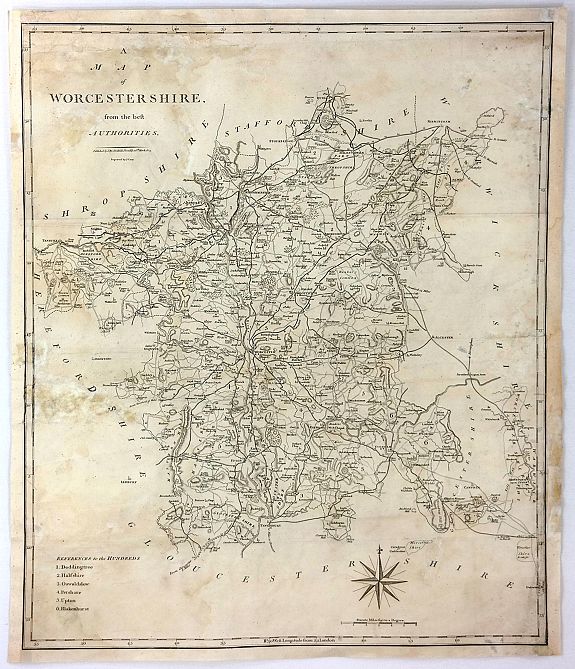 CARY, J., A Map of Worcester from the Best Authorities, antique map, old maps