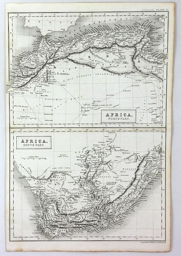 HALL, S., Africa, North Part., antique map, old maps