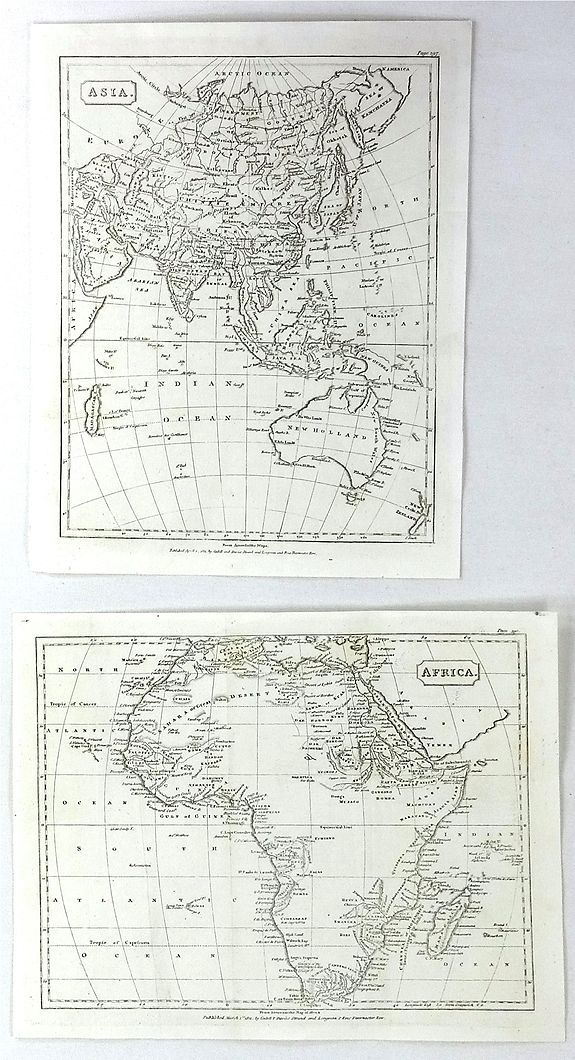 PINKERTON, J., Africa & Asia (2 Maps), antique map, old maps