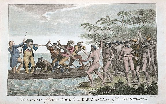 HOGG, A., The landing of Captn. Cook, &c at Erramanga, one of the New Hebrides., antique map, old maps