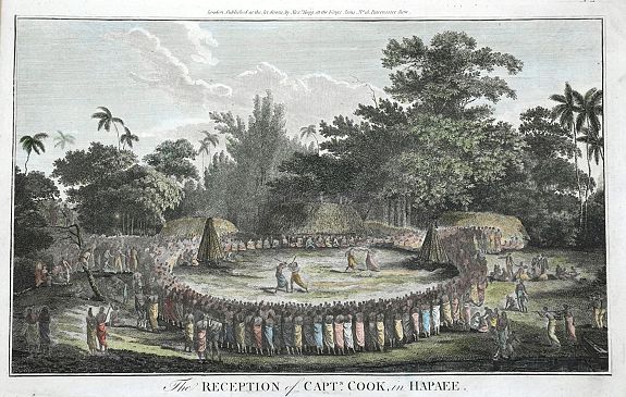 HOGG, A., The Reception of Captn. Cook, in Hapaee., antique map, old maps