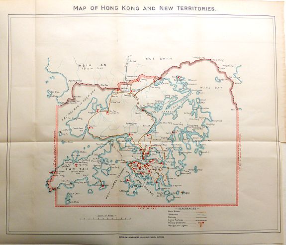 Waterlow & Sons., Map of Hong Kong and New Territories, antique map, old maps