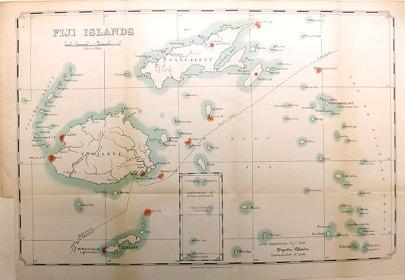 Waterlow & Sons., Fiji Islands, antique map, old maps