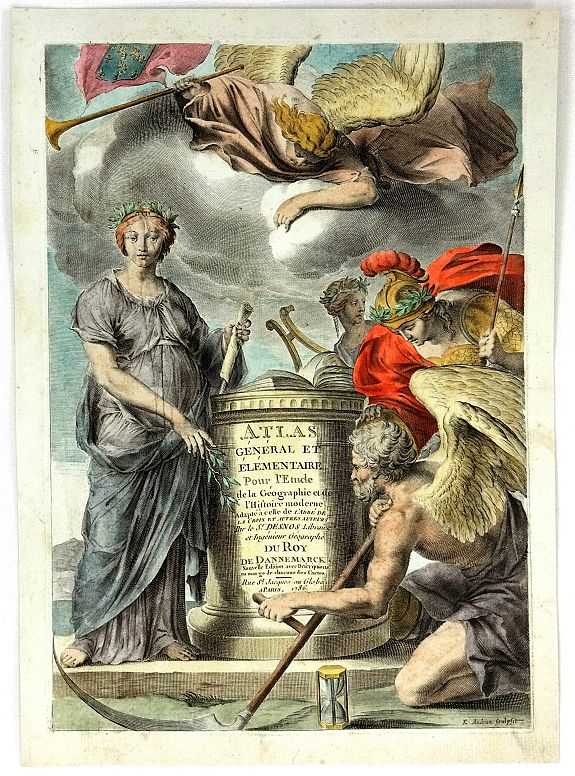 DESNOS, SR., (Title page) Atlas General et Elementaire Pour L'Etude de la Geographie et de L'Histoire Moderne, antique map, old maps