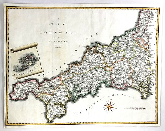 CARY, J., A Map of Cornwall from the Best Authorities, antique map, old maps