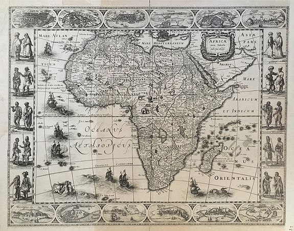 HONDIUS, J., Africae Nova Tabula., antique map, old maps