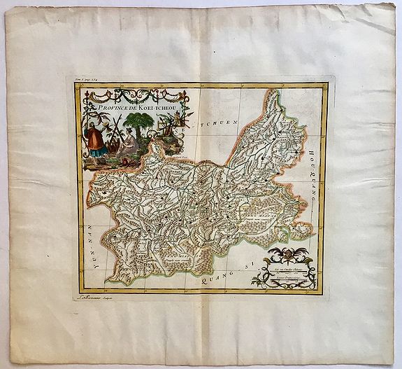 D'ANVILLE, J.B., Province de Koei-Tcheou., antique map, old maps