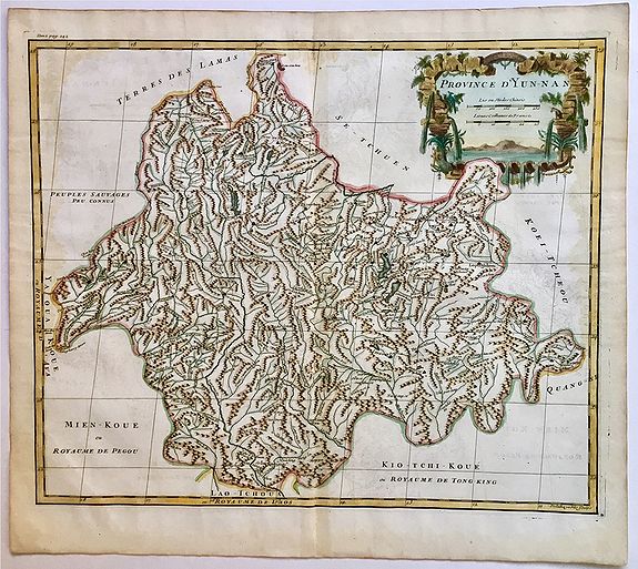 D'ANVILLE, J.B, Province d'Yunnan., antique map, old maps