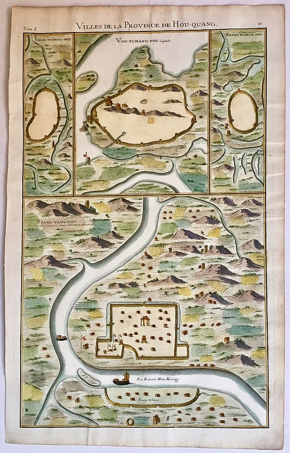 D'ANVILLE, J.B., Villes de la Province de Hou-Quang., antique map, old maps
