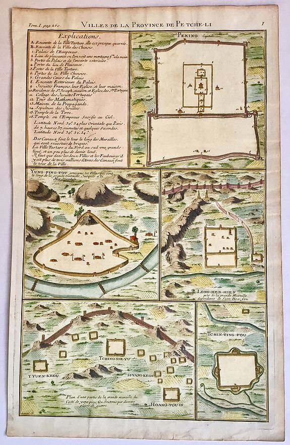 D'ANVILLE, JB., Villes de la Province de Petcheli., antique map, old maps