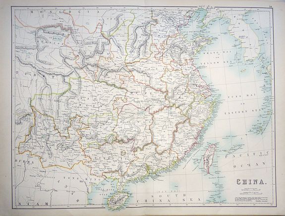 Adam & Charles Black. , China, antique map, old maps