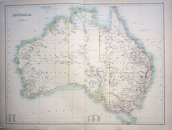 Adam & Charles Black. , Australia, antique map, old maps