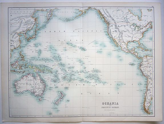 Adam & Charles Black. , Oceania and Pacific Ocean, antique map, old maps