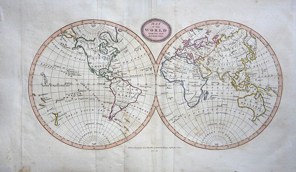 BARLOW, James, Map of the World from the Best Authorities., antique map, old maps
