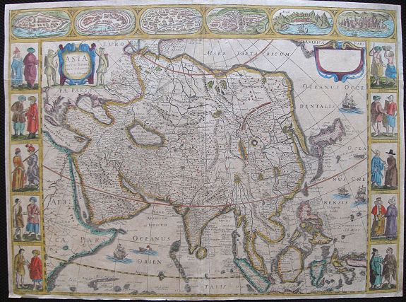 HONDIUS, J. / D'AVITY, P., Asia recens summa cura delineata Auct. Jud. Hondio, antique map, old maps