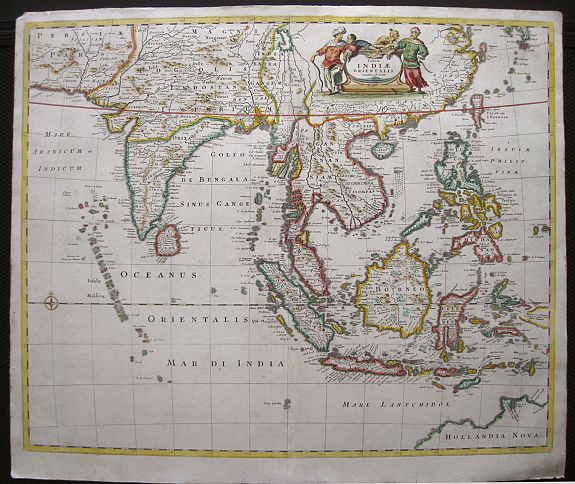 DE WIT, F., Tabula Indiae Orientalis, antique map, old maps