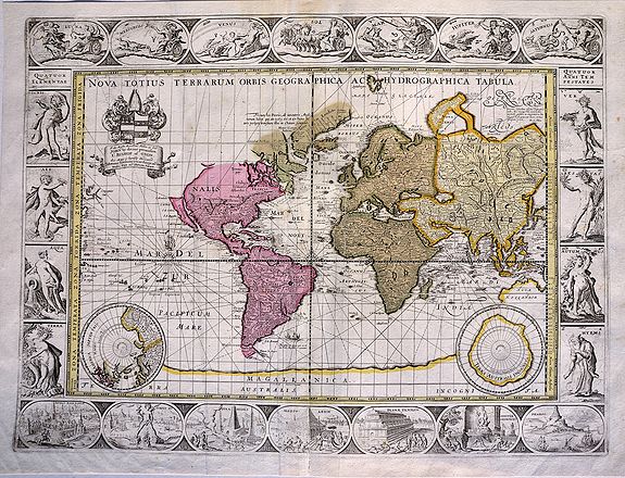 PITT, M. / SWART, S. / JANSSONIUS v. WAESBERGHE, Nova Totius Terrarum Orbis Geographica ac Hydrographica Tabula., antique map, old maps