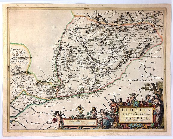 BLAEU, Joan., Lidelia Vel Lidisdalia Regio, Lidisdail., antique map, old maps