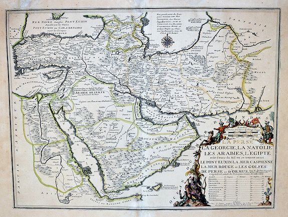DE FER, N. / DANET., La Perse La Georgie, La Natolie Les Arabies..., antique map, old maps