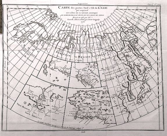 VAUGONDY, R., Carte des parties Nord et Est de L'Asie..., antique map, old maps