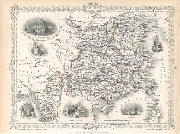 TALLIS, J. , China and Birmah., antique map, old maps