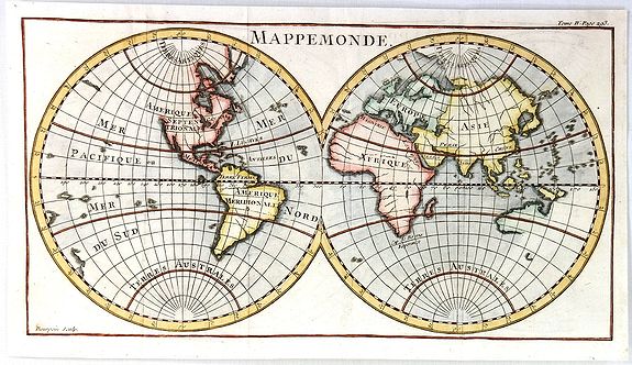 ANONYMOUS., Mappemonde, antique map, old maps