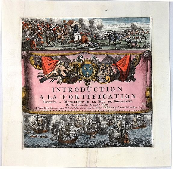 DE FER, N., Introduction a la Fortification Dediee a Monseigneur le Duc de Bourgogne, Title Page, antique map, old maps