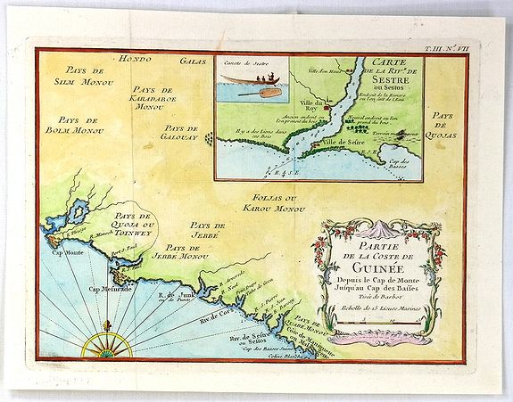 SCHLEY, J., Partie de la Coste de Guinee Depuis le Cap de Monte Jusqu’au Cap des Basses;, antique map, old maps