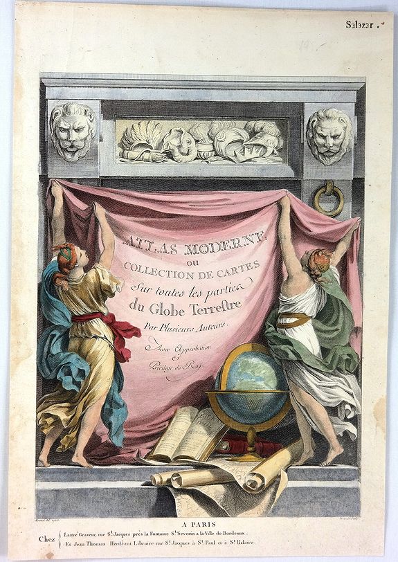 LATTRE, J., (Title page) Atlas Moderne ou Collection de Cartes Sur Toutes les Partie du Globe Terrestre, antique map, old maps