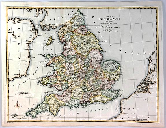 BLAIR, J., A Map of England and Wales from the Latest Authorities and Observations, antique map, old maps