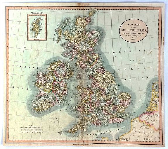 CARY, J., A New Map of the British Isles from the Latest Authorities., antique map, old maps