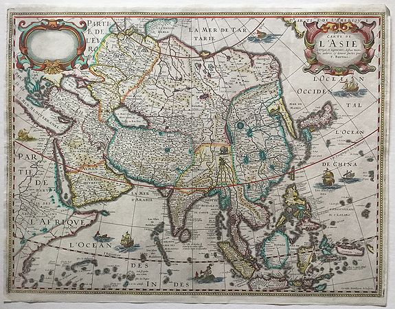 BERTIUS/DANCKERTS., Carte De L'Asie Corrigée, et augmentée, dessus toutes les autres cy devant faictes par P. Bertius , antique map, old maps