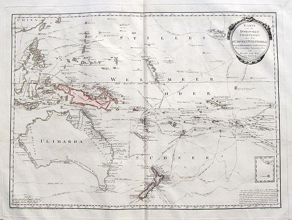 VON REILLY, F. J. J., Karte von der Inselwelt Polynesien oder dem Fünften Welttheile..., antique map, old maps