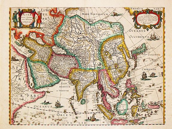 HONDIUS, H., Asia recens summa cura delineata., antique map, old maps