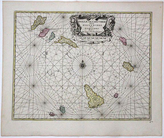 SCHENK, P./ VALK, G., INSULAE DE CABO VERDE. Olim Hesperides, Sive Gorgades: Belgice de Zoute Eylanden., antique map, old maps